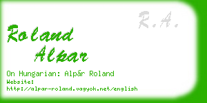 roland alpar business card
